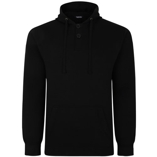 Bigdude Buttoned Pullover Hoody Schwarz